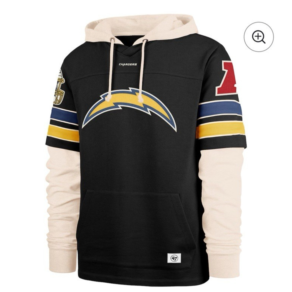 '47 Los Angeles Chargers Split Zone Cornerback Duo Hoodie Men's XXL